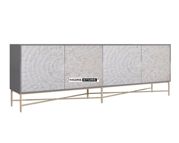 Ảnh của Kệ tủ 4 cánh hiện đại với khung chân inox mạ vàng đồng