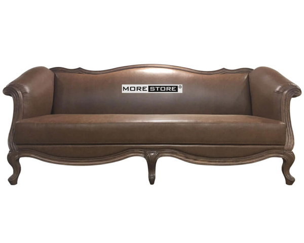 Ảnh của Mẫu sofa gỗ óc chó bọc da cao cấp (Bộ gồm 2 đơn - 1 văng)