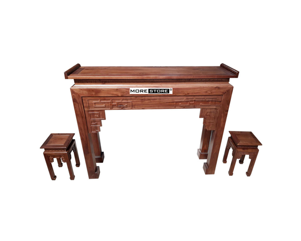 Ảnh của Mẫu bàn thờ gỗ cao cấp kết hợp ghế đôn trang trí (gồm 1 bàn thờ và 2 đôn)