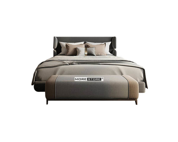 Ảnh của Giường ngủ hiện đại bọc nỉ xám sang trọng và độc đáo